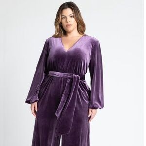 Eloquent velvet wide leg jumpsuit